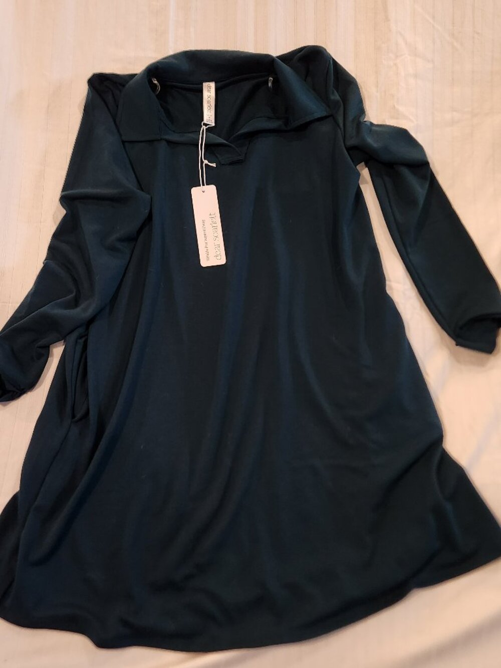 Dear Scarlett Travel Anywhere Hunter Green Polo Dress S NWT